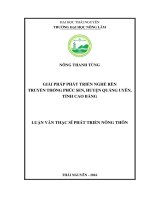 Giải pháp phát triển nghề rèn truyền thống phúc sen, huyện quảng uyên, tỉnh cao bằng 
