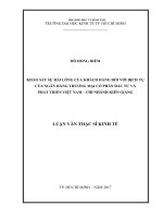 Khảo sát sự hài lòng khách hàng đối với dịch vụ của ngân hàng TMCP đầu tư và phát triển việt nam – chi nhánh kiên giang