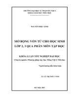 Mở rộng vốn từ cho học sinh lớp 2, 3 qua phân môn tập đọc