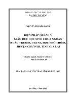 Biện pháp quản lý giáo dục học sinh chưa ngoan ở các trường trung học phổ thông huyện chư păh, tỉnh gia lai 