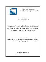 Nghiên cứu các nhân tố ảnh hưởng đến sự hài lòng của du khách đối với dịch vụ homestay tại thành phố Hội An
