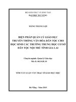 Biện pháp quản lý giáo dục truyền thống văn hoá dân tộc cho học sinh các trường trung học cơ sở dân tộc nội trú tỉnh gia lai 