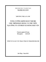 Tăng cường kiểm soát nội bộ chu trình bán hàng và thu tiền tại công ty cổ phần xi măng hải vân 