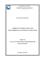 Nghiên cứu hành vi mua sắm trải nghiệm của người dân tại Đà Nẵng