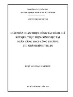 Giải pháp hoàn thiện công tác đánh giá kết quả thực hiện công việc tại ngân hàng TMCP công thương bình thuận 