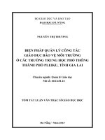Biện pháp quản lý công tác giáo dục bảo vệ môi trường ở các trường trung học phổ thông thành phố pleiku, tỉnh gia lai 