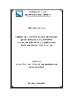 Nghiên cứu các yếu tố ảnh hưởng đến quyết định mua smartphone của người tiêu dùng tại thành phố buôn ma thuột, tỉnh đắk lắk 