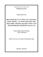 Biện pháp quản lý công tác giáo dục quốc phòng   an ninh cho sinh viên phân hiệu trường đại học nông lâm thành phố hồ chí minh tại gia lai 