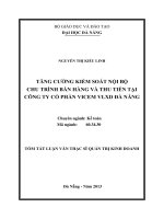 Tăng cường kiểm soát nội bộ chu trình bán hàng và thu tiền tại công ty cổ phần VICEM VLXD đà nẵng 