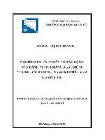 Nghiên cứu các nhân tố tác động đến hành vi mua hàng ngẫu hứng của khách hàng Đà Nẵng khi mua sắm tại siêu thị