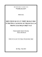 Biện pháp quản lý thiết bị dạy học ở trường cao đẳng sư phạm gia lai trong giai đoạn hiện nay 