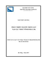 Phát triển nguồn nhân lực tại cục thuế tỉnh đắk lắk 