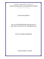 Các yếu tố ảnh hưởng đến thu hút đầu tư trực tiếp nước ngoài vào tỉnh bình dương 
