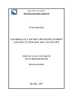 Tạo động lực làm việc cho người lao động tại Công ty Xăng dầu Bắc Tây Nguyên