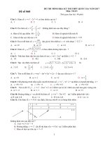 Đề thi thử THPT 2017 môn Toán Đề số 60 File word Có lời giải chi tiết.