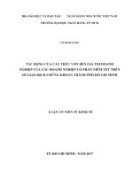 Tác động của cấu trúc vốn đến giá trị doanh nghiệp của các doanh nghiệp cổ phần niêm yết trên sở giao dịch chứng khoán Thành Phố Hồ Chí Minh