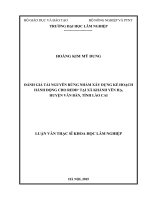 Đánh giá tài nguyên rừng nhằm xây dựng kế hoạch hành động cho redd+ tại xã khánh yên hạ, huyện văn bàn, tỉnh lào cai 