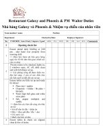 Quy trình phục vụ nhà hàng