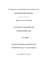 Solutions to make black label brand personality strong