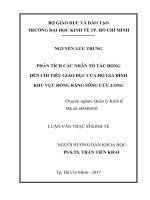 Phân tích các nhân tố tác động đến chi tiêu giáo dục của hộ gia đình khu vực đồng bằng sông cửu long 