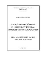 Tìm hiểu giá trị nội dung và nghệ thuật tác phẩm nam triều công nghiệp diễn chí