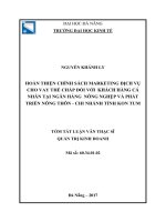 Hoàn thiện chính sách marketing dịch vụ cho vay thế chấp đối với khách hàng cá nhân tại ngân hàng nông nghiệp và phát triển nông thôn   chi nhánh tỉnh kon tum 