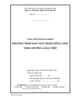 skkn PHƯƠNG PHÁP DẠY NGỮ PHÁP TIẾNG ANH THEO HƯỚNG GIAO TIẾP 