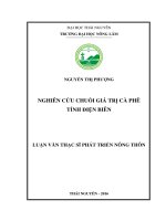 Nghiên cứu chuỗi giá trị cà phê tỉnh điện biên 