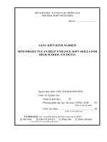 SKKN MINIPROJECTS CAN HELP ENHANCE SOFT SKILLS FOR HIGH SCHOOL STUDENTS