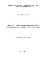 Phân tích và đánh giá an toàn công trình đầu mối hồ chứa thủy lợi việt nam theo lý thuyết độ tin cậy 