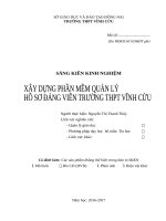 skkn xây DỰNG PHẦN mềm QUẢN lý hồ sơ ĐẢNG VIÊN TRƯỜNG THPT VĨNH cửu