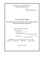 skkn một số BIỆN PHÁP NHẰM GIÁO dục TRUYỀN THỐNG CHO học SINH tại TRƯỜNG THPT HỒNG BÀNG 