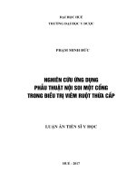 Nghiên cứu ứng dụng phẫu thuật nội soi một cổng trong điều trị viêm ruột thừa cấp (FULL TEXT)