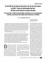 Sự cần thiết khi vận dụng mô hình quản trị chi phí sản xuất capacity của CAM i trong các doanh nghiệp khai thác, chế biến và kinh doanh đá xây dựng ở việt nam  