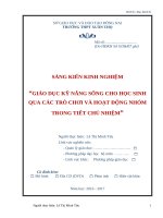 skkn GIÁO dục kỹ NĂNG SỐNG CHO học SINH QUA các TRÒ CHƠI và HOẠT ĐỘNG NHÓM TRONG TIẾT CHỦ NHIỆM 