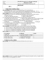 Đề Kiểm tra kì 1 môn địa lí lớp 9