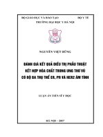 Đánh giá kết quả điều trị phẫu thuật kết hợp hóa chất trong ung thư vú có bộ ba thụ thể ER, PR và HER2 âm tính (FULL TEXT)