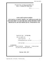 skkn xây DỰNG và PHÁT TRIỂN các mối QUAN hệ với BAN đại DIỆN và CHA mẹ học SINH TRƯỜNG THPT ĐỊNH QUÁN, HUYỆN ĐỊNH QUÁN, TỈNH ĐỒNG NAI