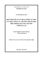 Biện pháp quản lý hoạt động tự học của học sinh các trường trung học phổ thông dân tộc nội trú tỉnh gia lai