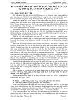 skkn GVCN với VAI TRÒ xây DỰNG đội NGŨ BAN cán sự lớp tự QUẢN đoàn kết, HIỆU QUẢ