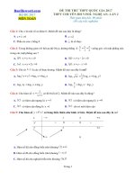 Đề thi thử THPT 2017 môn Toán trường THPT chuyên Đại Học Vinh Nghệ An Lần 2 File word Có lời giải chi tiết