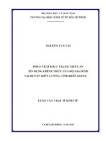 Phân tích thực trạng tiếp cận tín dụng chính thức của hộ gia đình tại huyện kiên lương, tỉnh kiên giang 