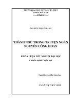Thành ngữ trong truyện ngắn Nguyễn Công Hoan