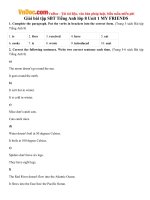Giải bài tập SBT Tiếng Anh lớp 8 Unit 1 MY FRIENDS