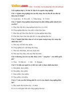 Trắc nghiệm Địa Lý 10 bài 32: Địa lý các ngành công nghiệp