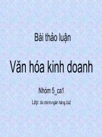 Bài thảo luận văn hóa kinh doanh 