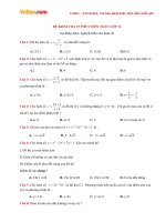 Đề kiểm tra 15 phút môn Toán 12: Sự đồng biến, nghịch biến của hàm số