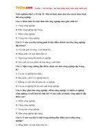 Trắc nghiệm Địa Lý 10 bài 33: Một số hình thức chủ yếu của tổ chức lãnh thổ công nghiệp