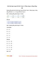 Giải bài tập trang 40 SGK Toán 2: Phép cộng có tổng bằng 100