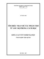 Tìm hiểu nhan đề tác phẩm thơ từ góc độ phong cách học
